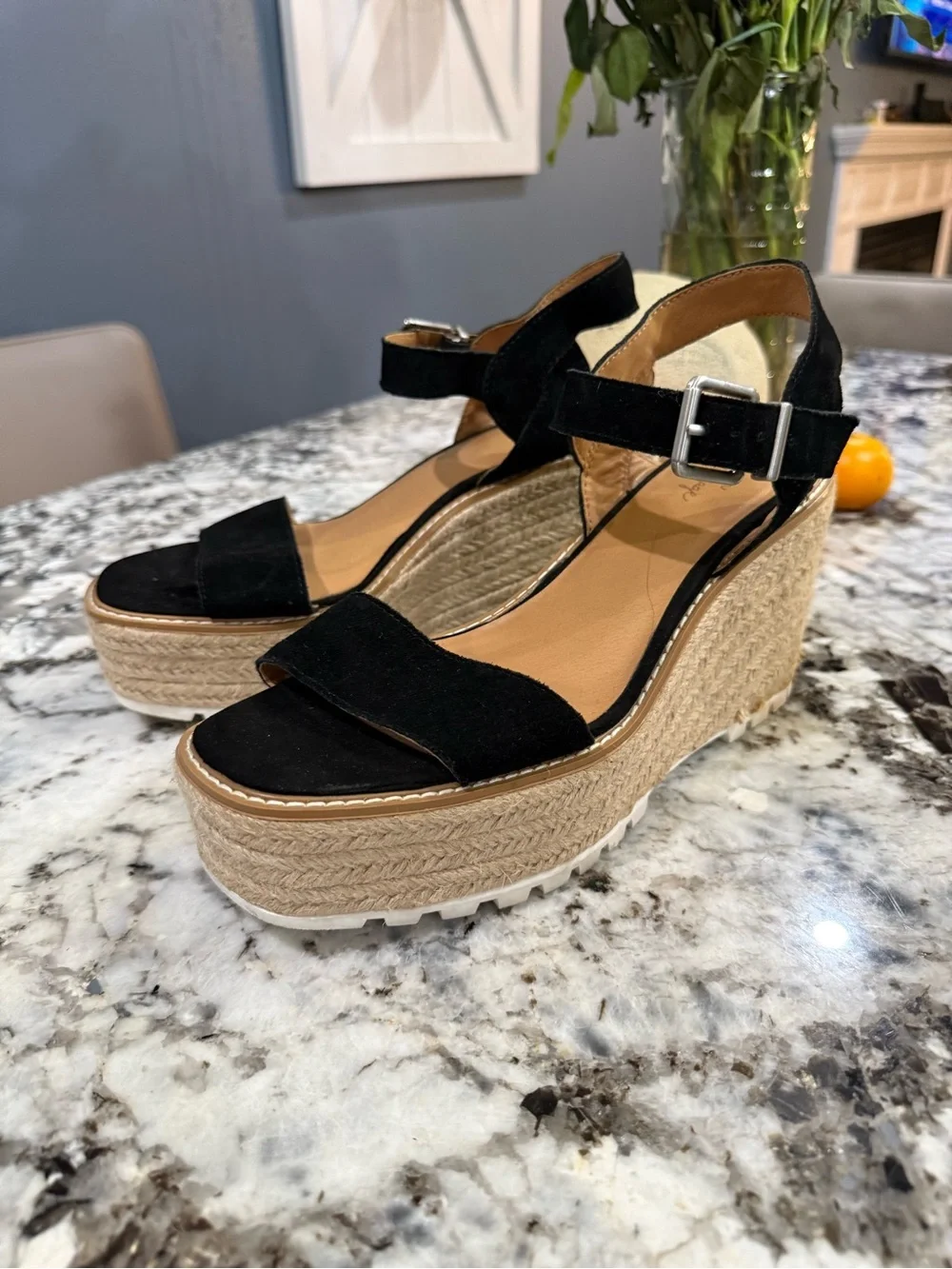 Crown Vintage Platform Espadrilles Wedge Sandals woman’s size 9.5